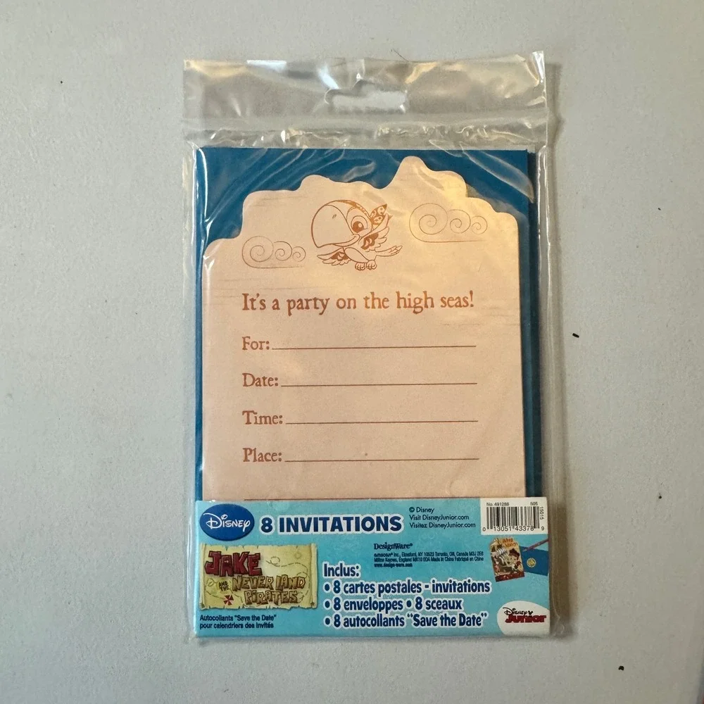 Disney Jake and the Never Land Pirates Party Supplies Bundle Invitations Blue OS